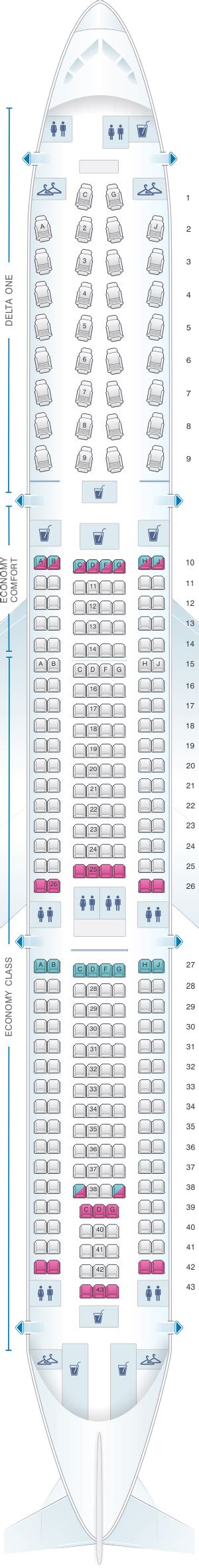Seat Map Delta Air Lines Airbus A330 300 (333).